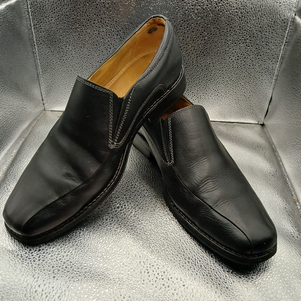 Sandro Moscoloni Black Leather Loafers Men's Size 9.5